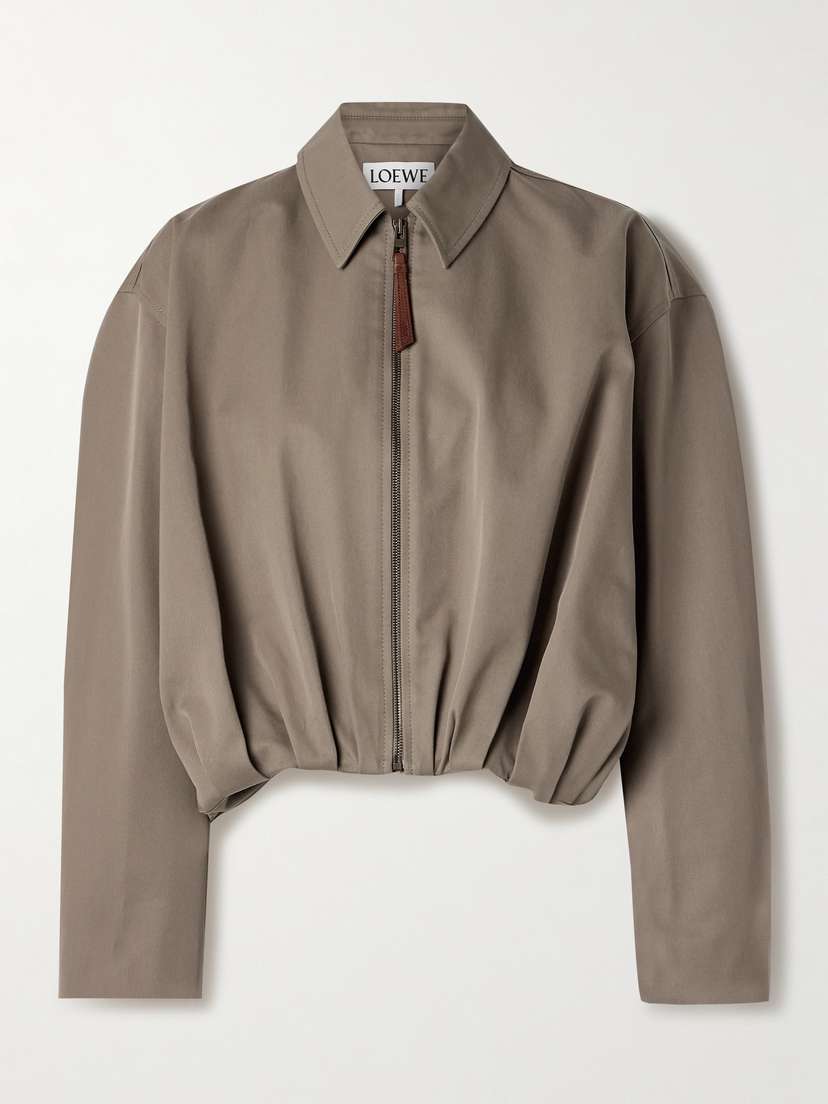 Loewe Gathered Cotton And Silk-blend Twill Jacket