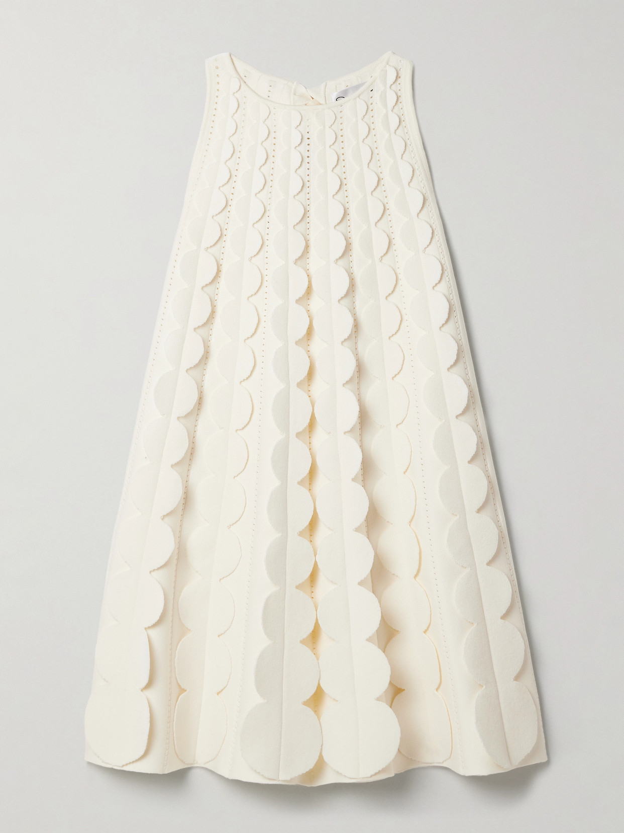 Oscar De La Renta 3d-circle Knit Trapeze Mini Dress In Ivory