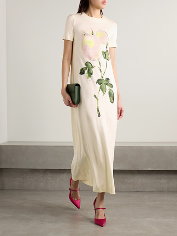 Oscar de la Renta Floral-print stretch-jersey maxi dress