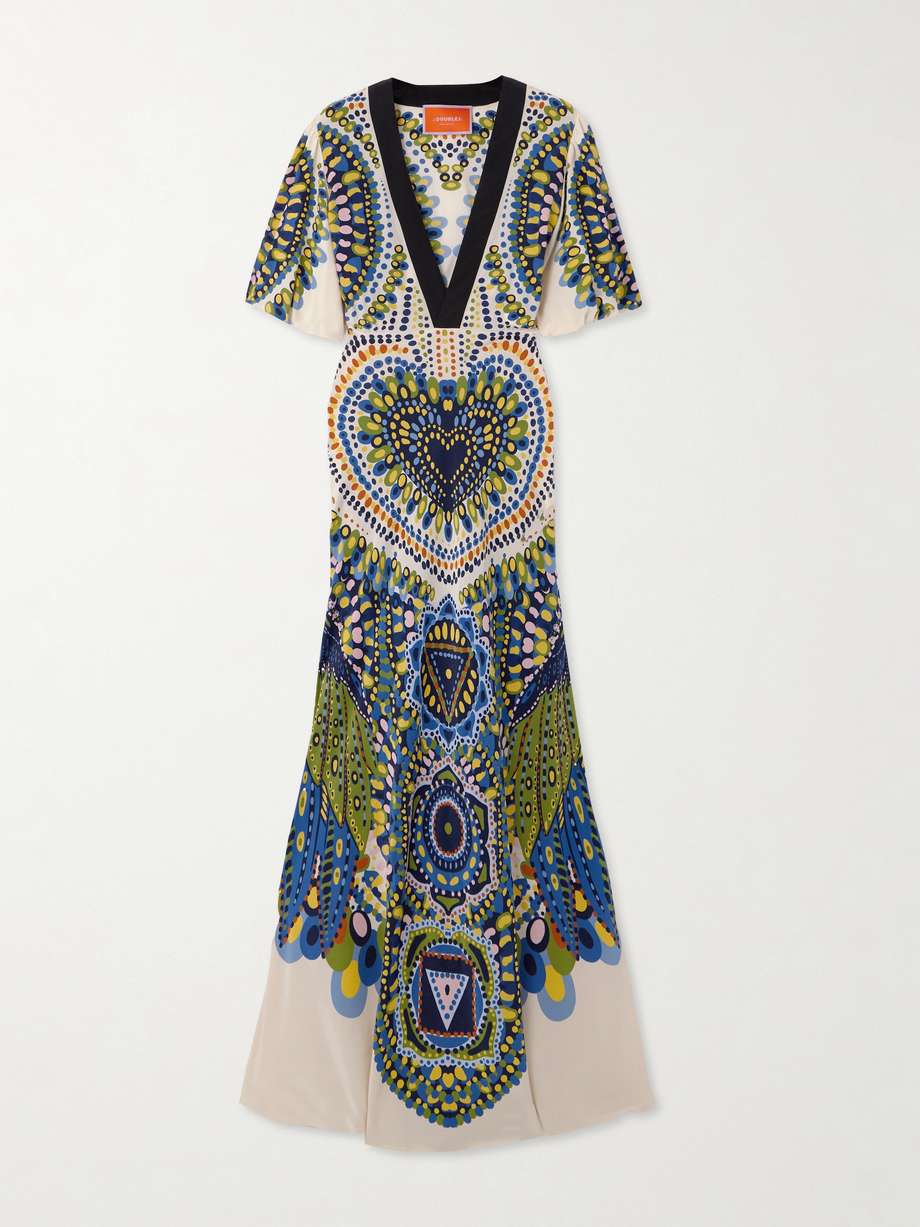 marlene printed silk-crepe maxi dress