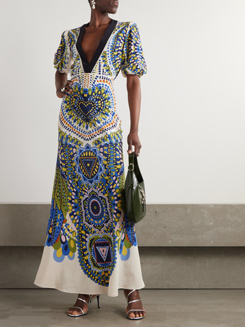 La DoubleJ Marlene printed silk-crepe maxi dress