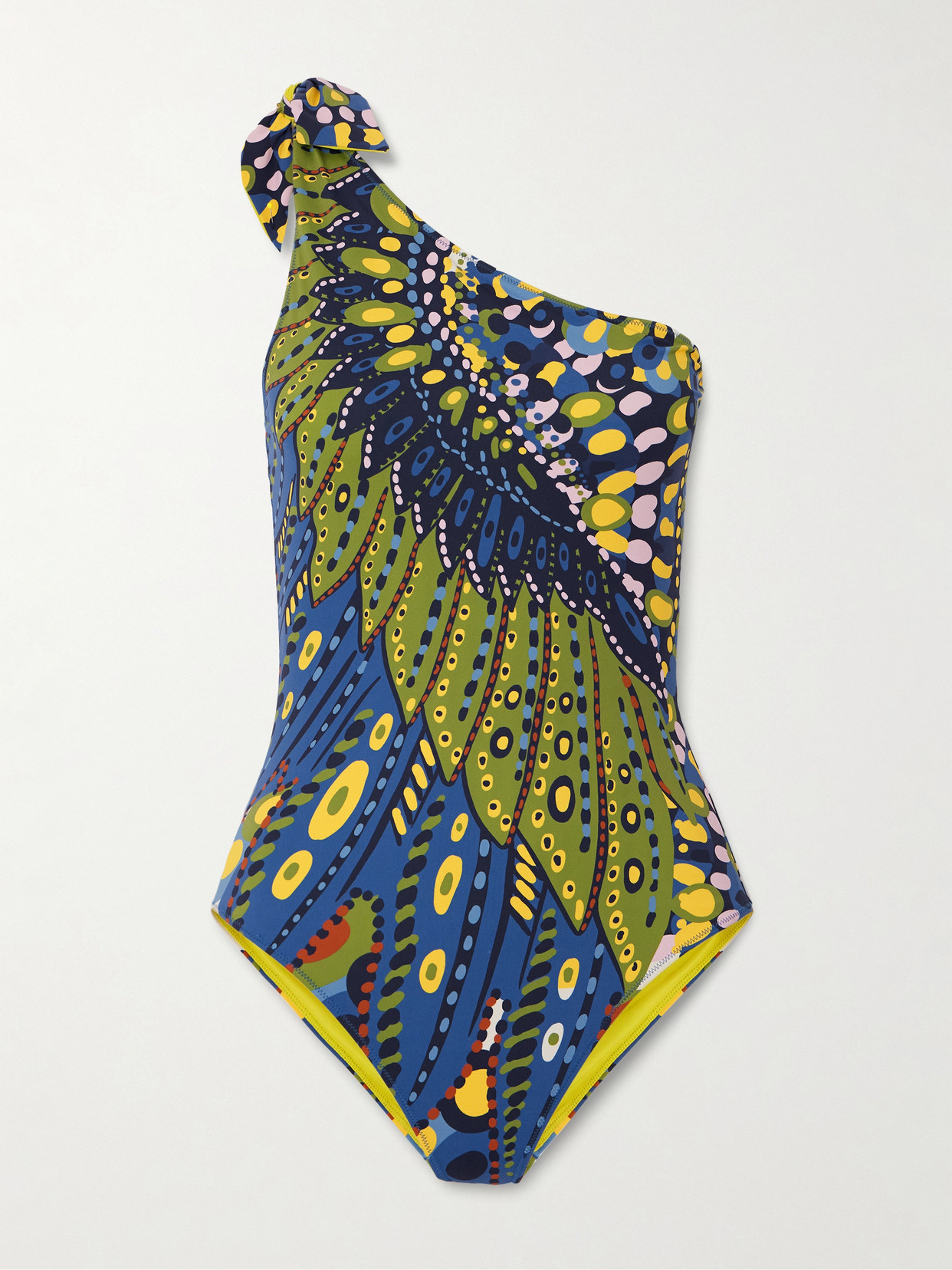La Doublej Goddess One-shoulder Printed Swimsuit