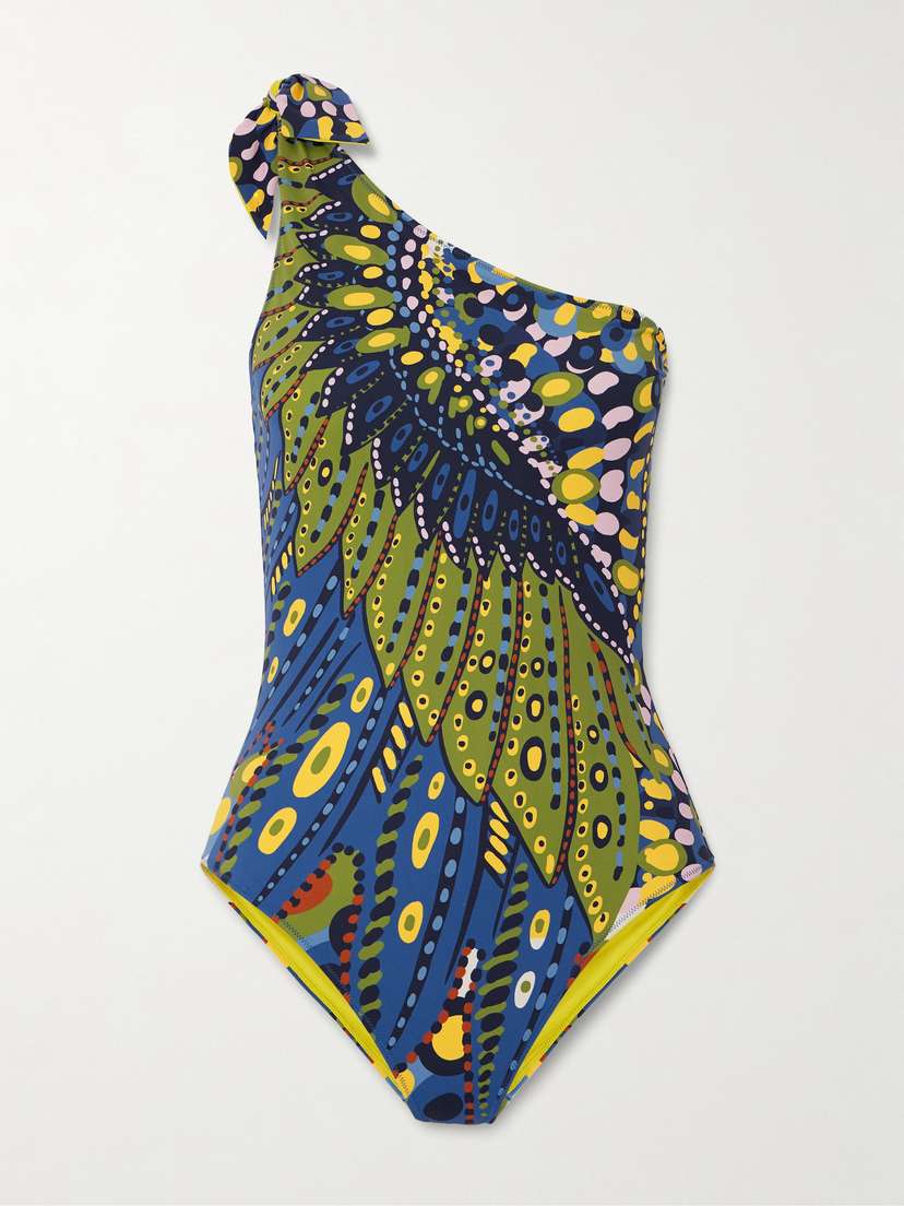 La DoubleJ Goddess One-shoulder Printed Swimsuit
