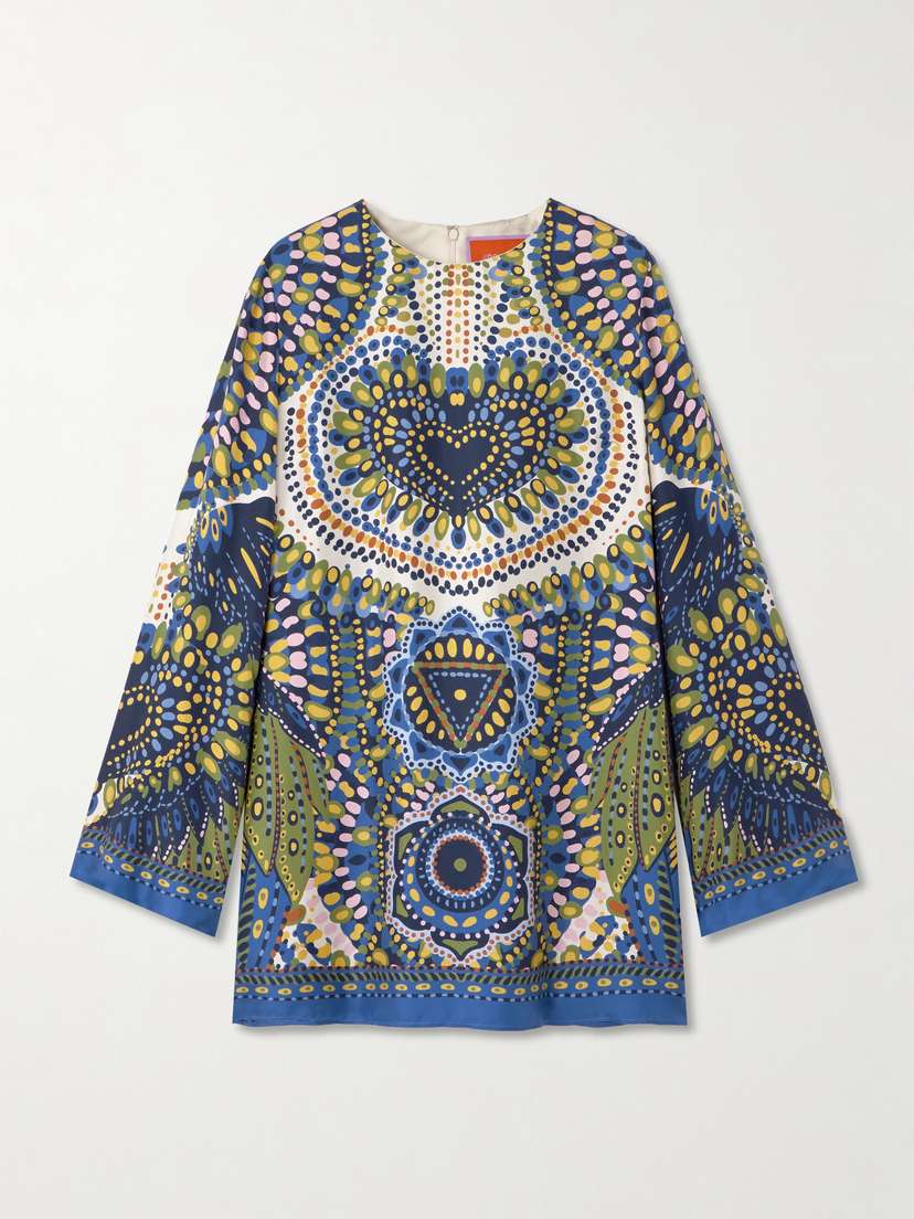 La DoubleJ Supreme Swing Printed Silk-twill Mini Dress