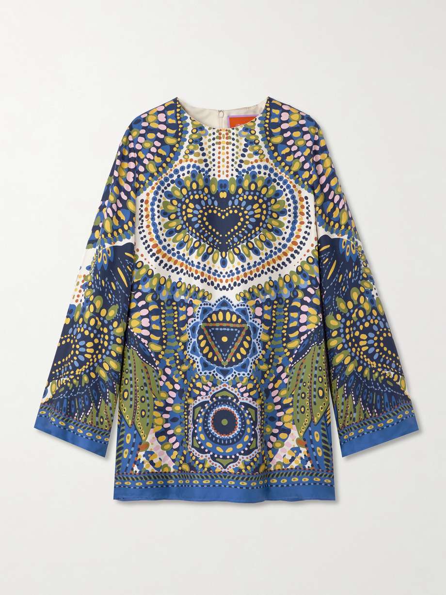supreme swing printed silk-twill mini dress