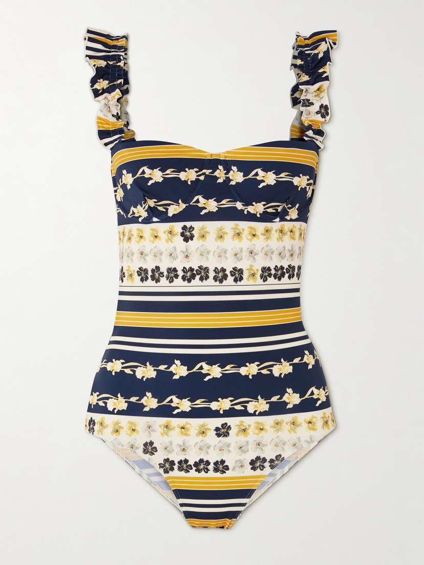 La DoubleJ Boop Open-back Printed Underwired Swimsuit