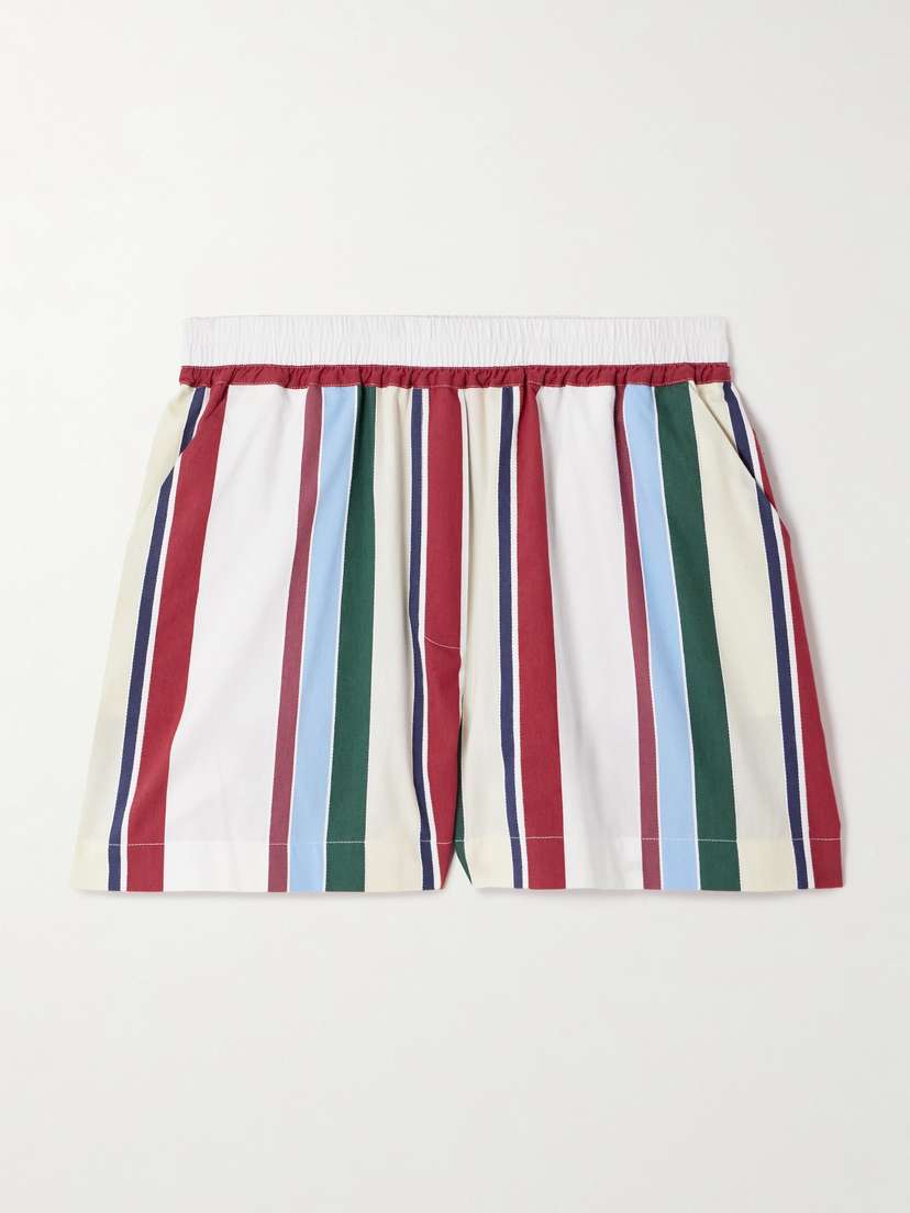 La DoubleJ Striped Cotton-blend Poplin Shorts