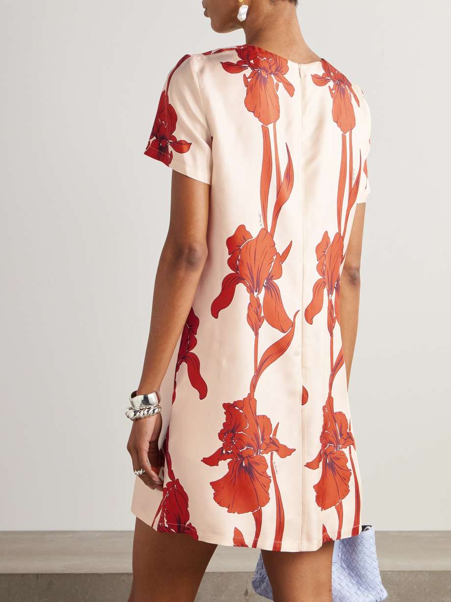 floral-print silk-twill mini dress