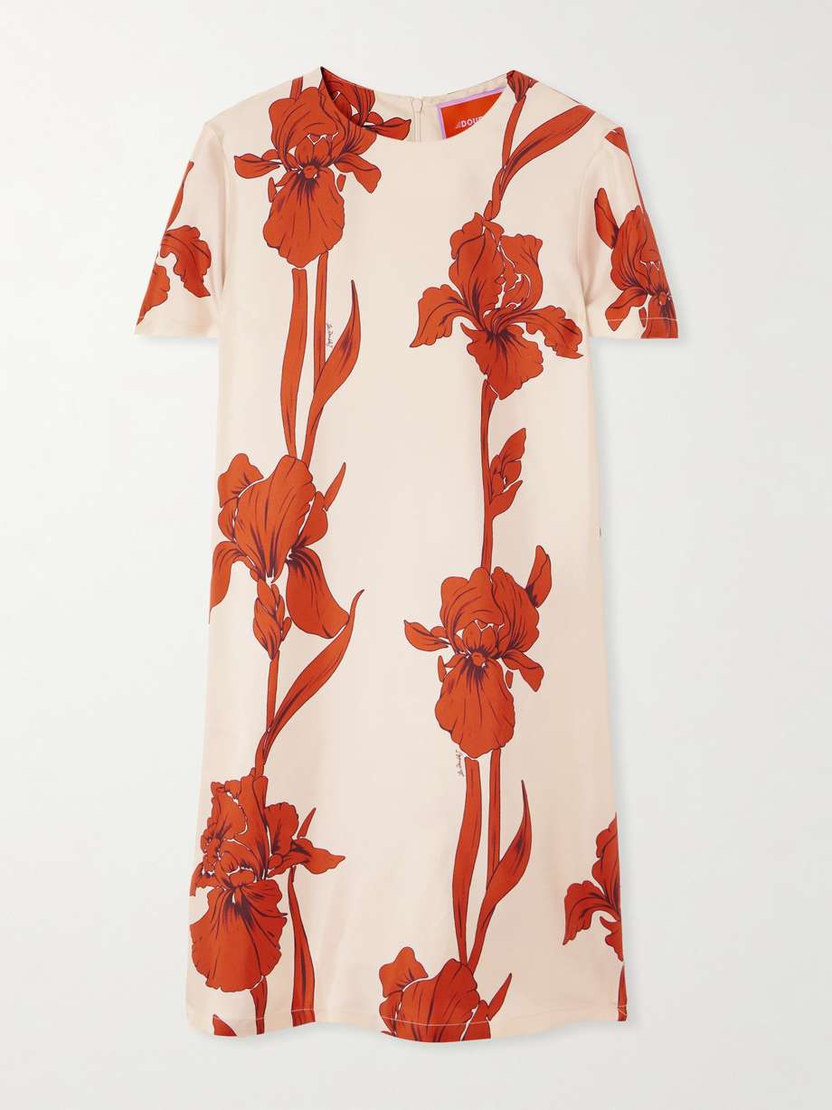 floral-print silk-twill mini dress