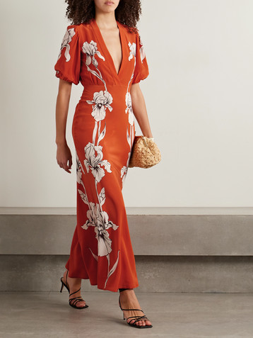 La DoubleJ Marlene floral-print silk-crepe maxi dress