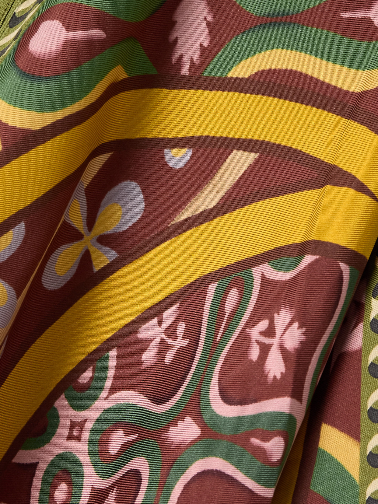 Shop La Doublej Foulard Printed Silk-twill Shirt In Yellow