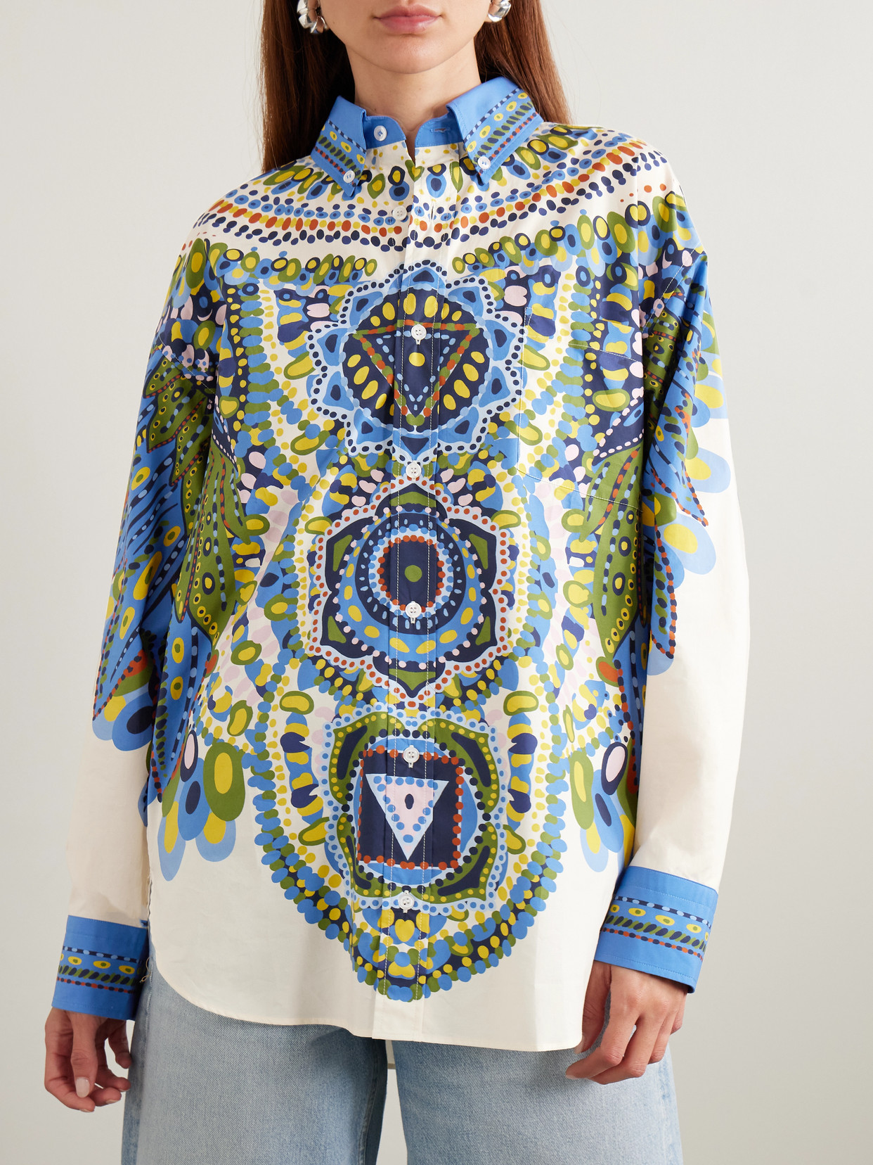 Better Than Your Boyfriend'S Printed Cotton-Poplin Shirt