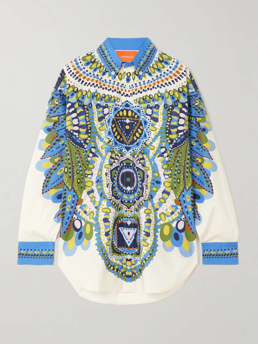 La DoubleJ Better Than Your Boyfriend's Printed Cotton-poplin Shirt