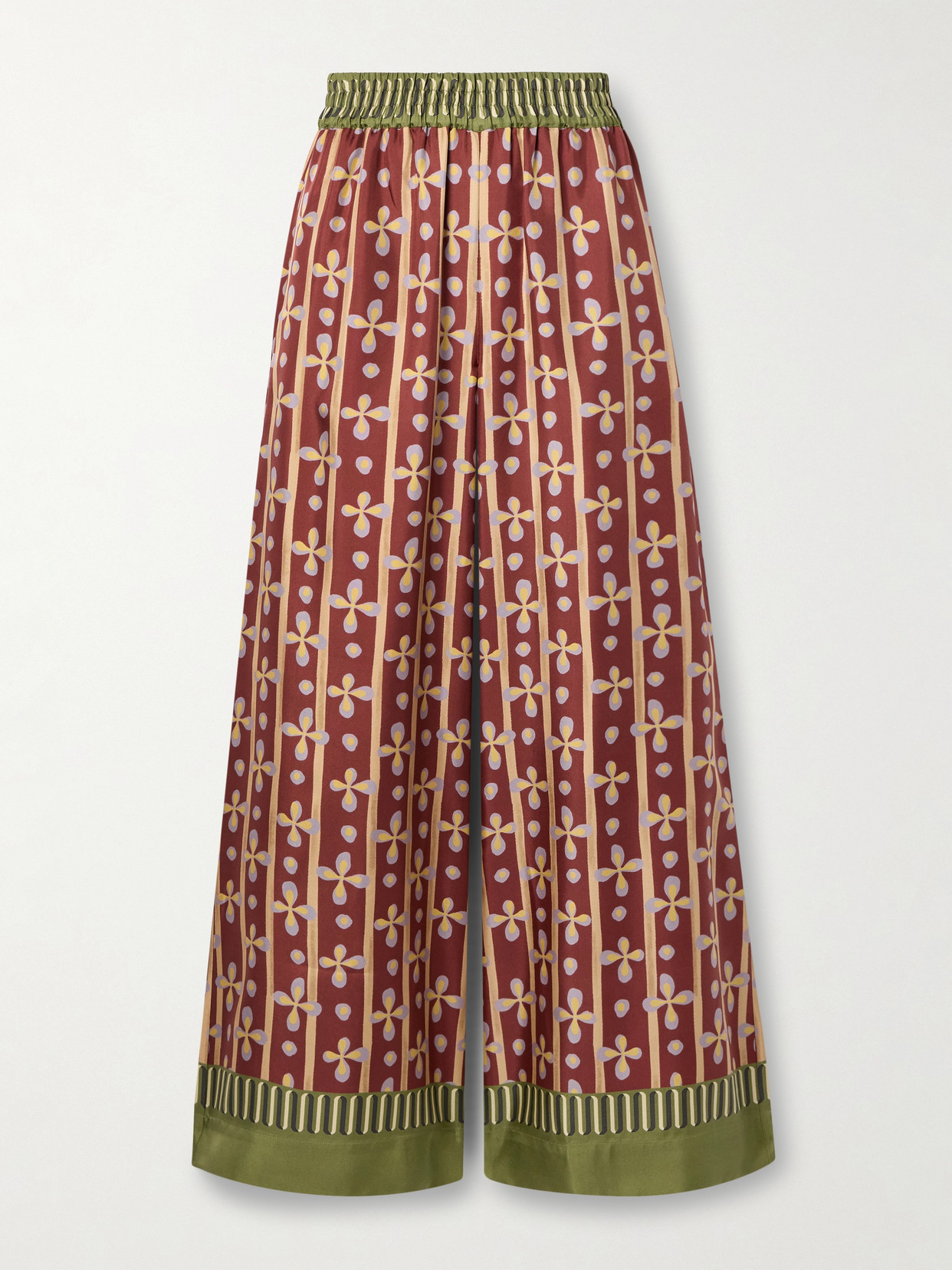 La DoubleJ - Printed Silk-twill Wide-leg Pants - Yellow