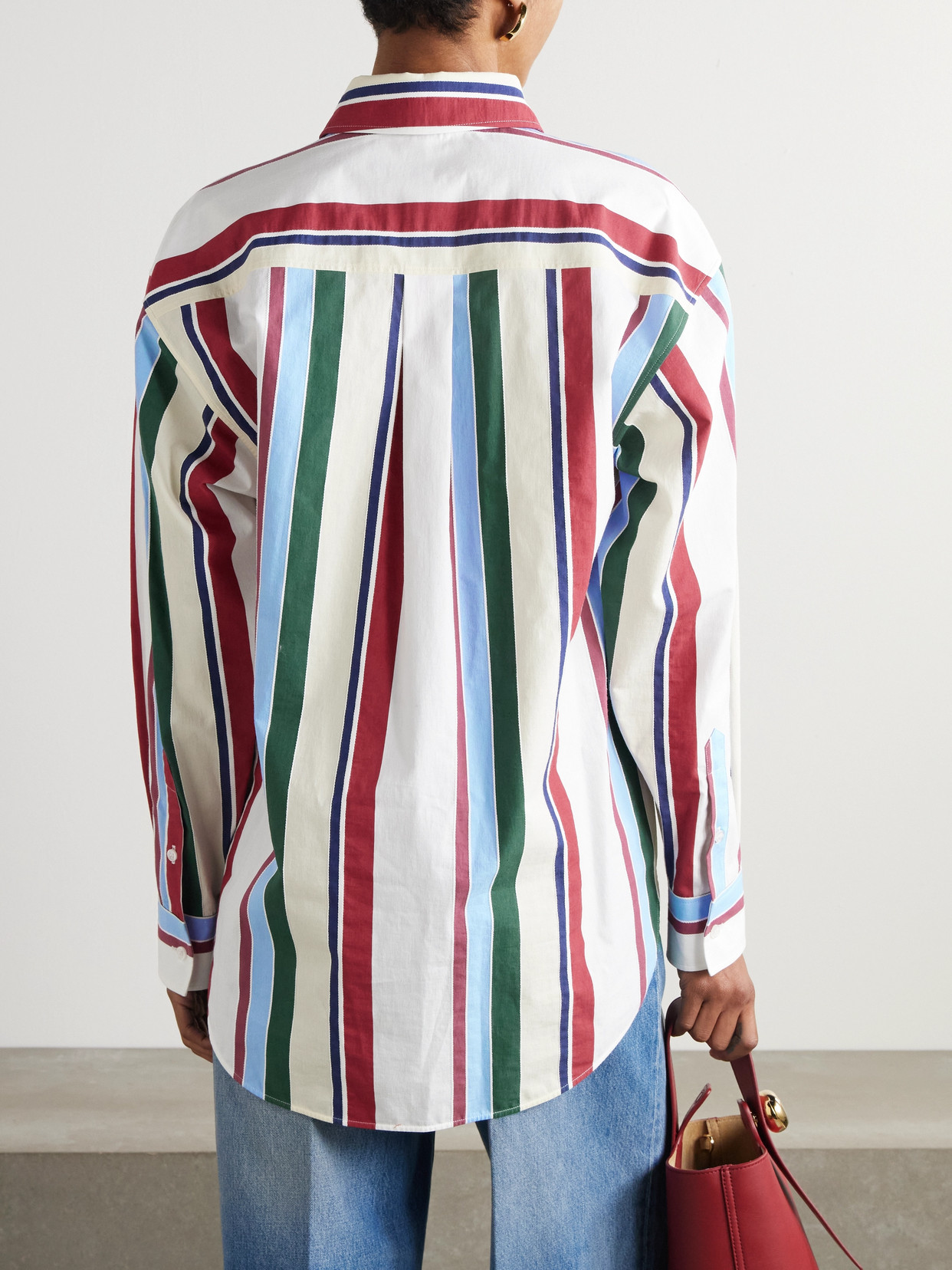 La Doublej Better Than Your Boyfriend Striped Cotton-blend Poplin Shirt In Multi