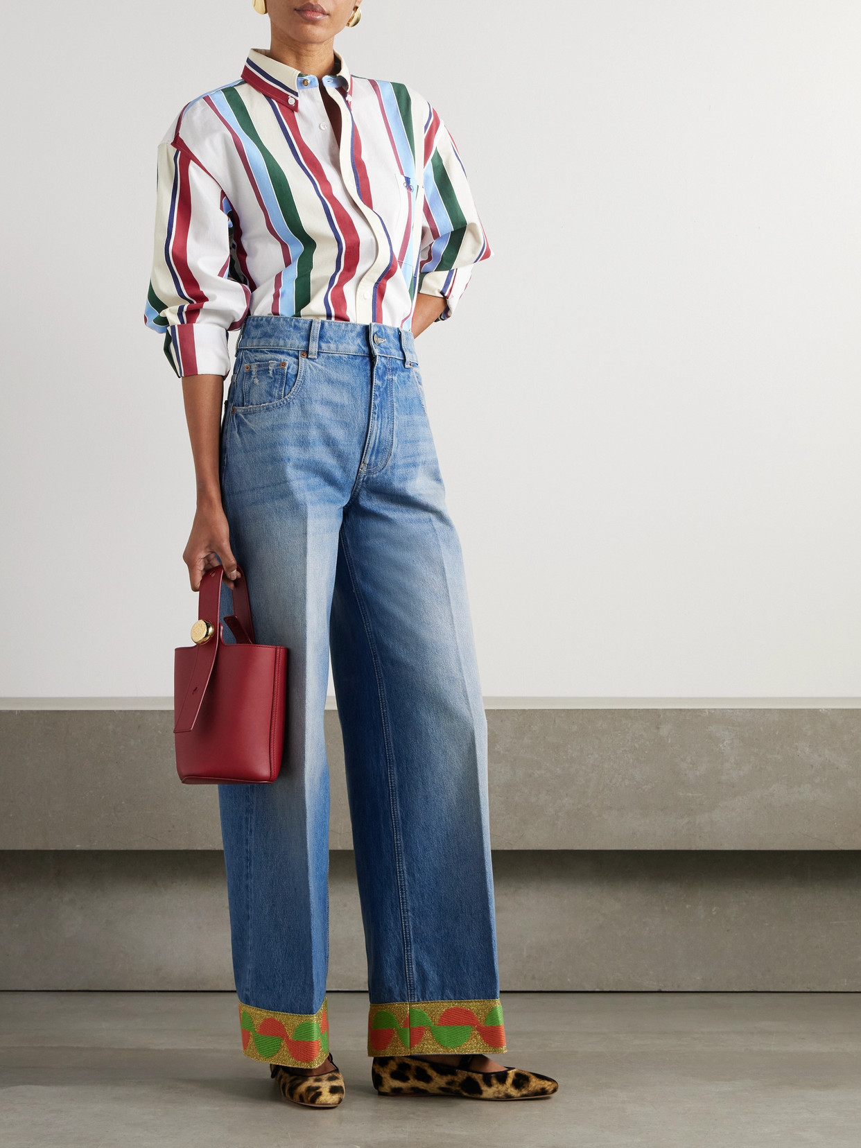 La Doublej Better Than Your Boyfriend Striped Cotton-blend Poplin Shirt In Multi