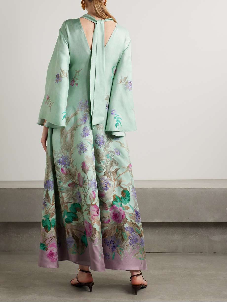 magnifico floral-print silk-twill maxi dress