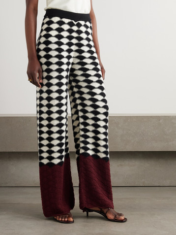 La DoubleJ Wool-jacquard wide-leg pants