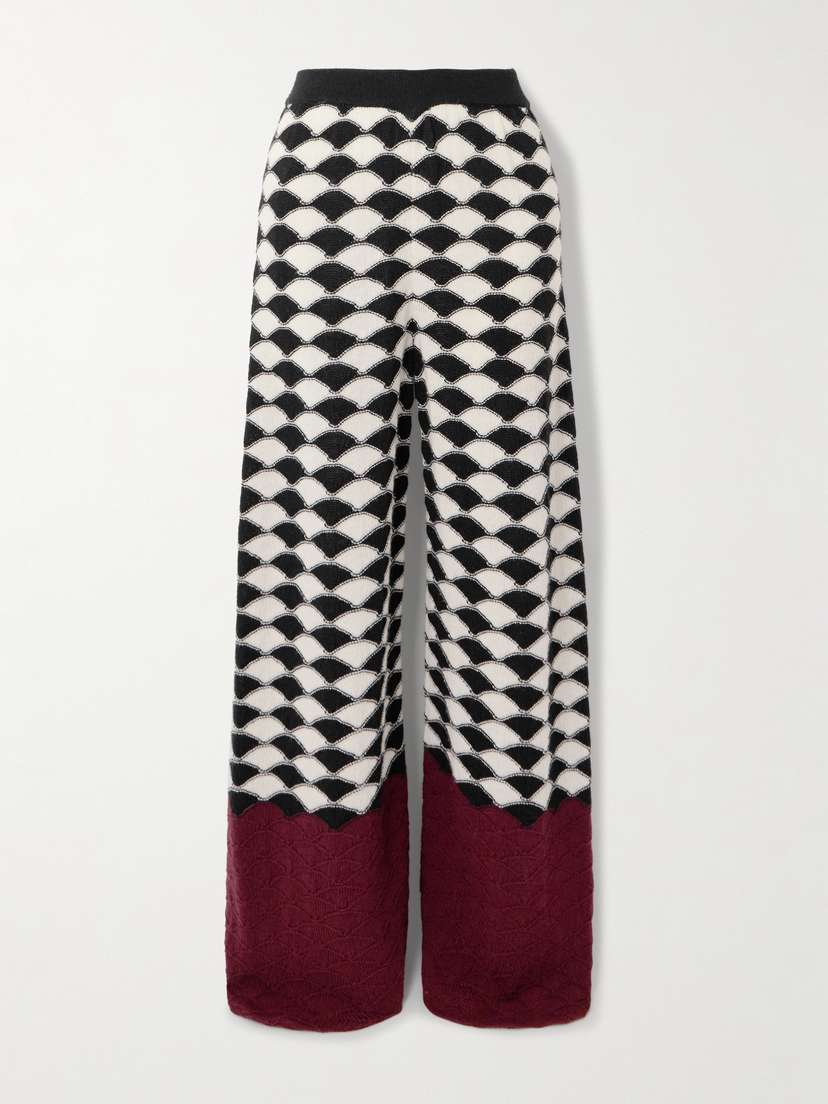 La DoubleJ Wool-jacquard Wide-leg Pants