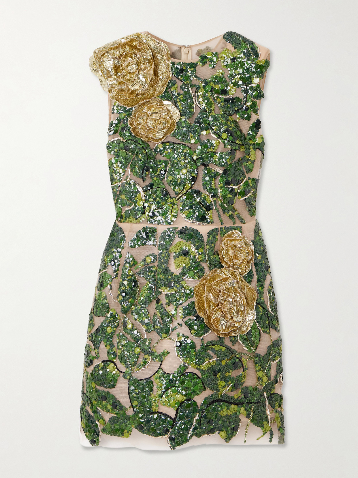 OSCAR DE LA RENTA EMBELLISHED TULLE MINI DRESS