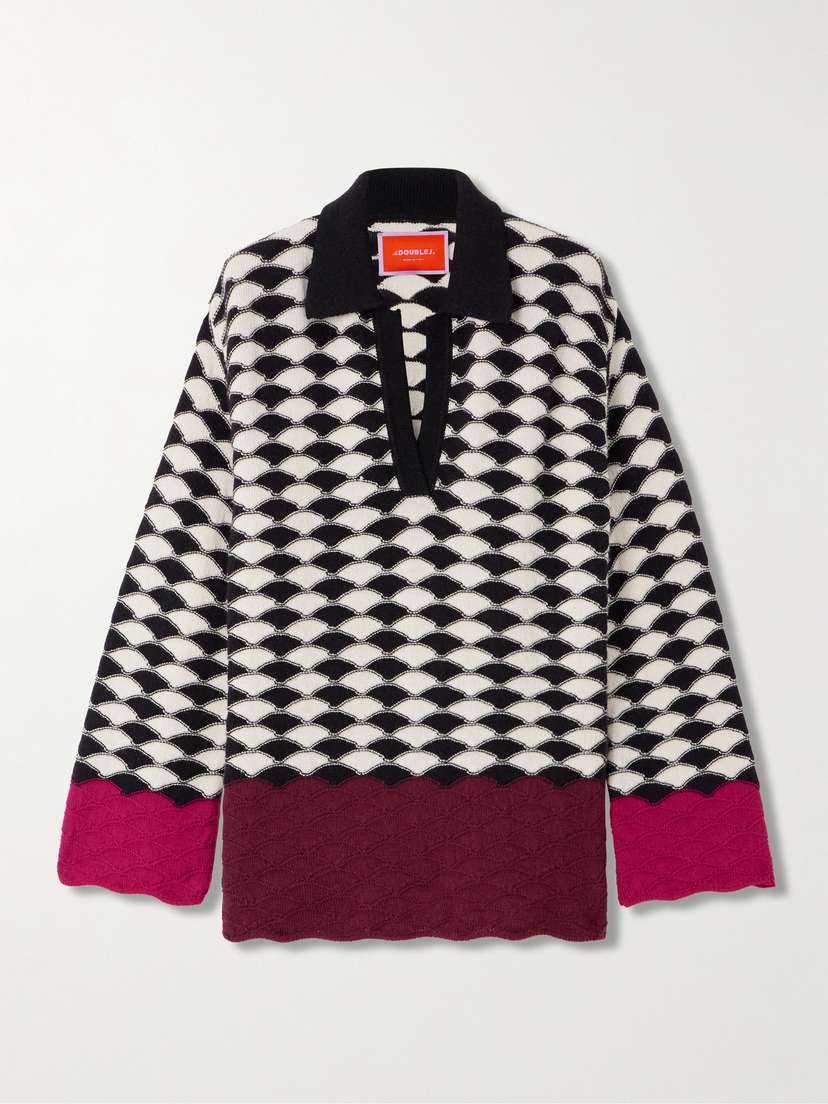 La DoubleJ Jacquard-knit Wool Sweater