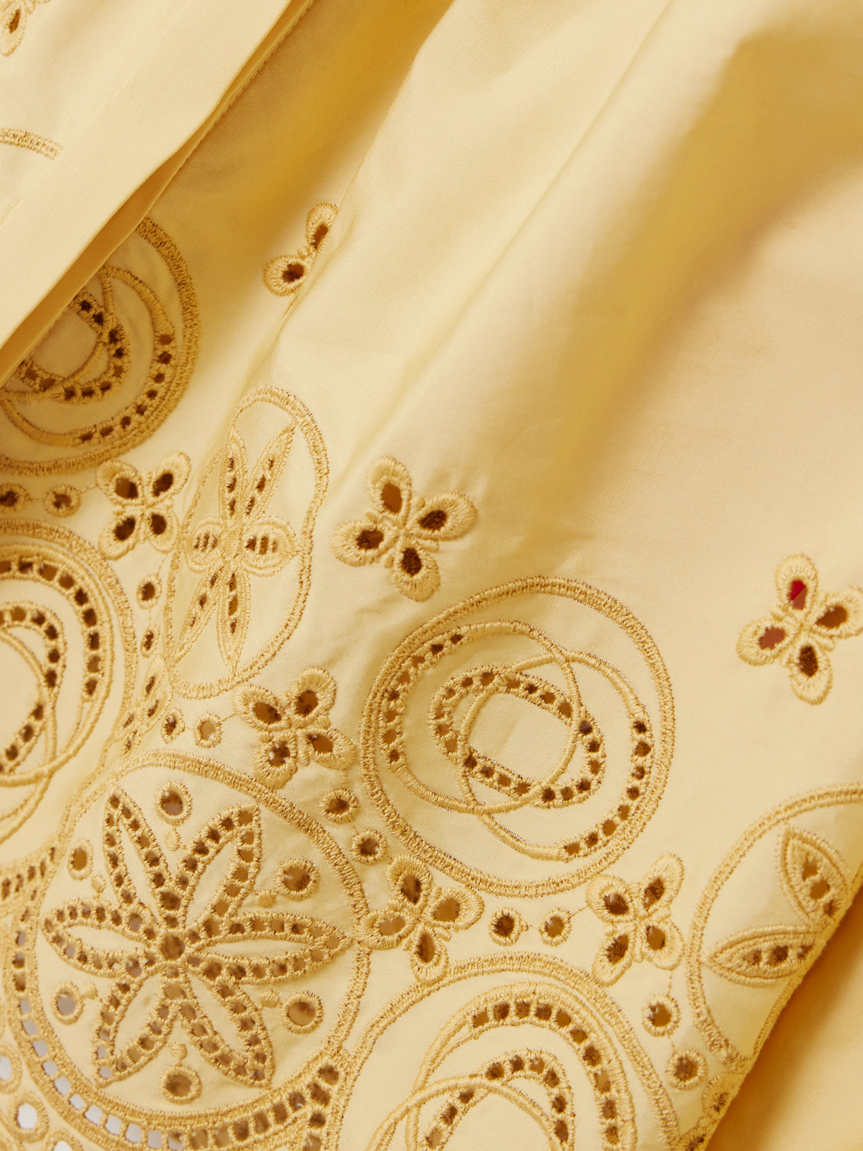 La Doublej Franca Gathered Broderie Anglaise Cotton-blend Sateen Shirt