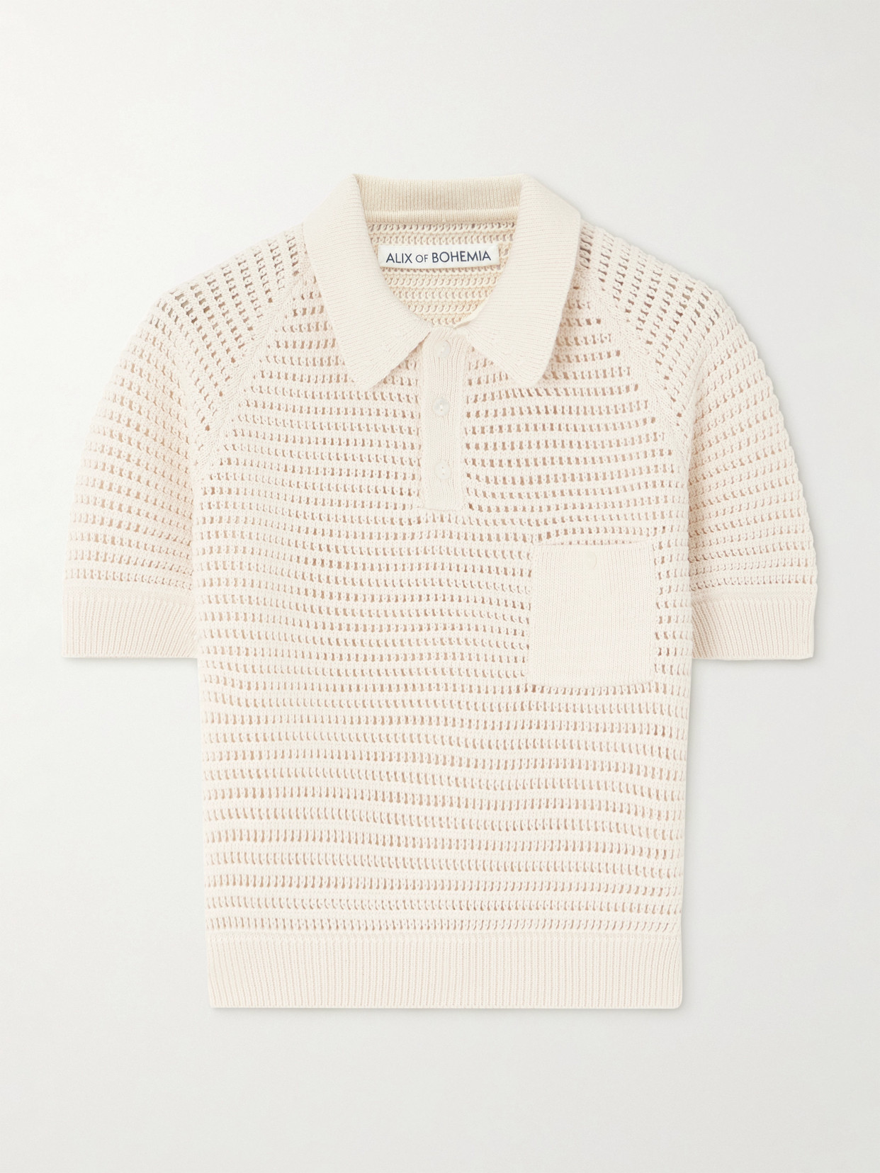 Alix Of Bohemia Lessi Crocheted Cotton Polo Shirt