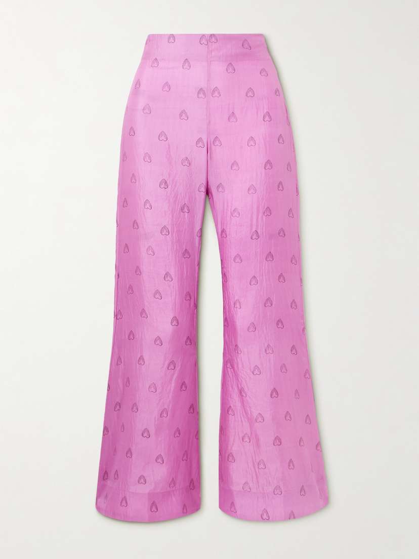 ALIX OF BOHEMIA Farah Printed Silk Flared Pants
