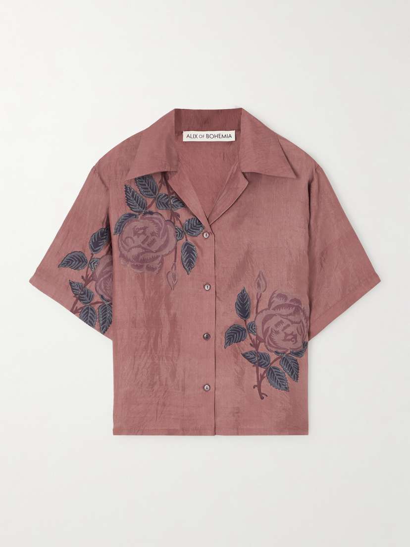 ALIX OF BOHEMIA Stevie Floral-print Silk-satin Shirt