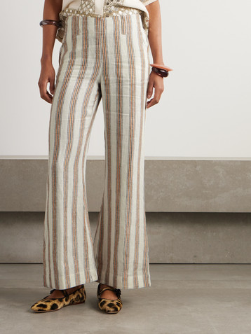 Alix Of Bohemia Charlie Desert striped linen flared pants