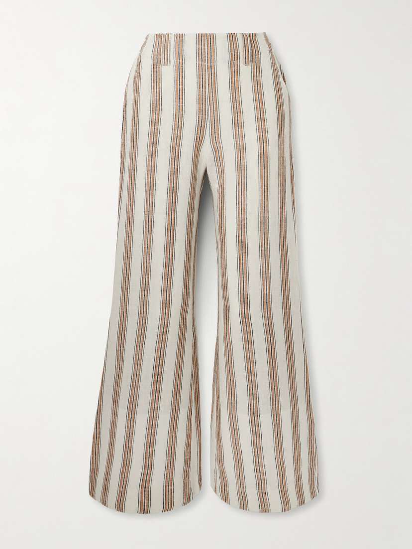 ALIX OF BOHEMIA Charlie Desert Striped Linen Flared Pants