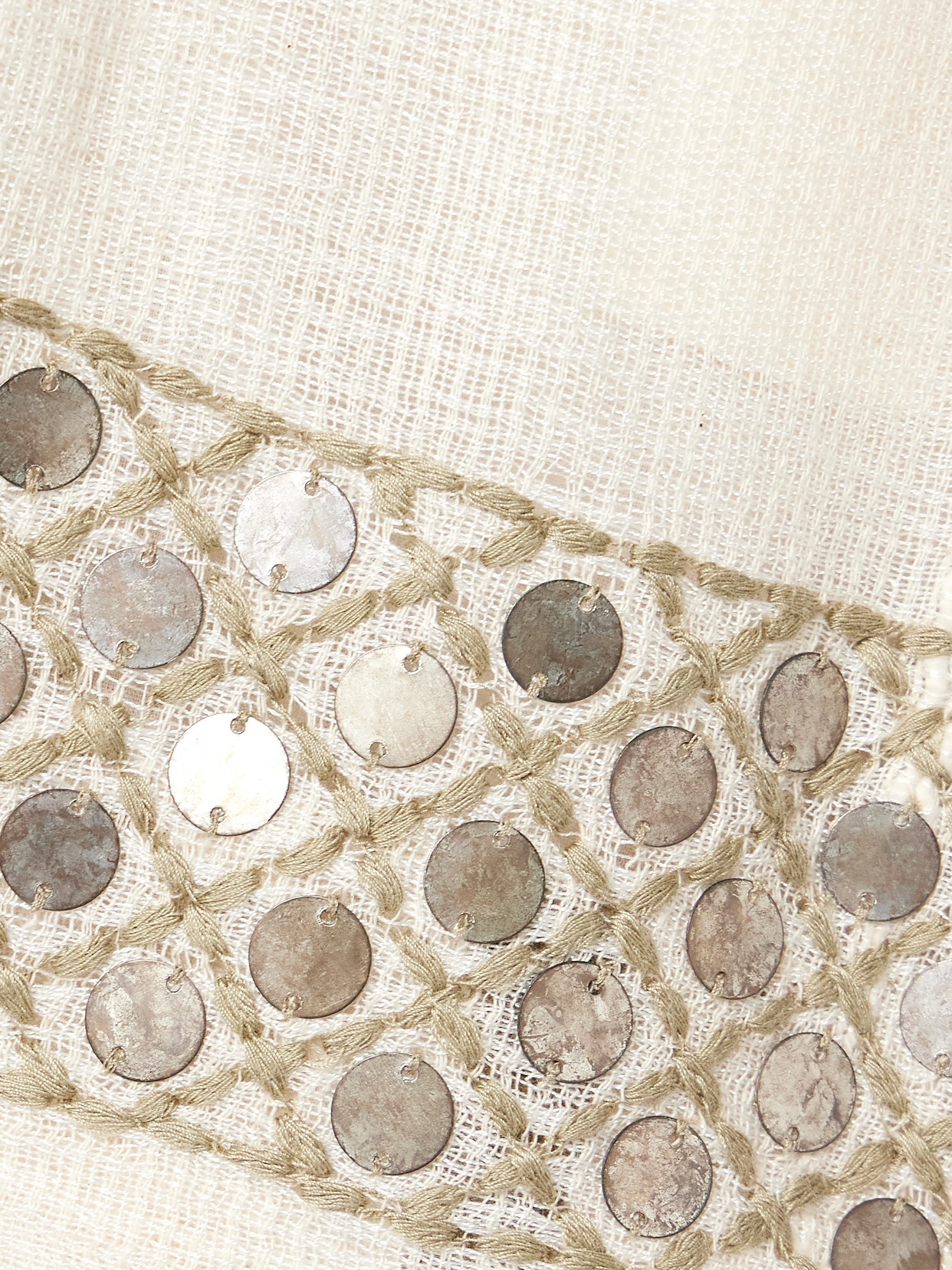 Alix Of Bohemia Deena Embellished Cotton-blend Shorts In Ecru