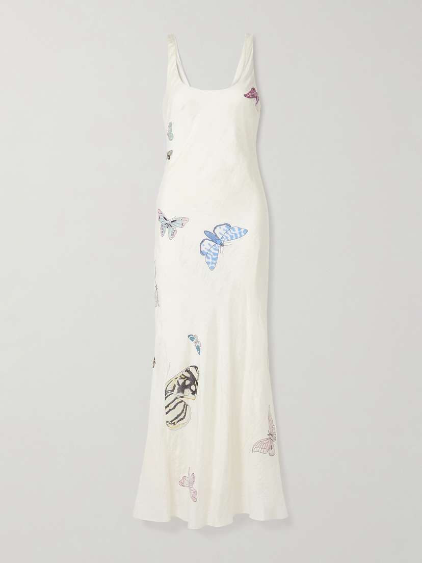 ALIX OF BOHEMIA Adele Printed Crinkled-silk Maxi Dress