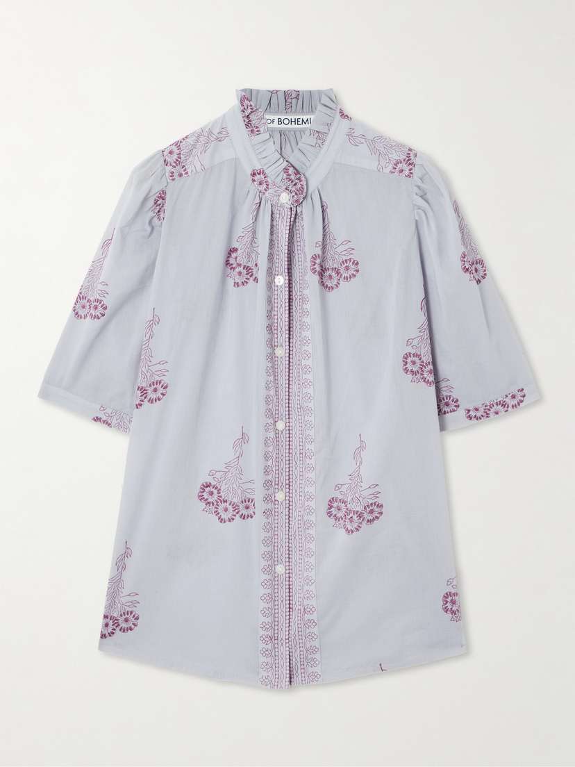 ALIX OF BOHEMIA Winn Ruffled Printed Cotton Shirt