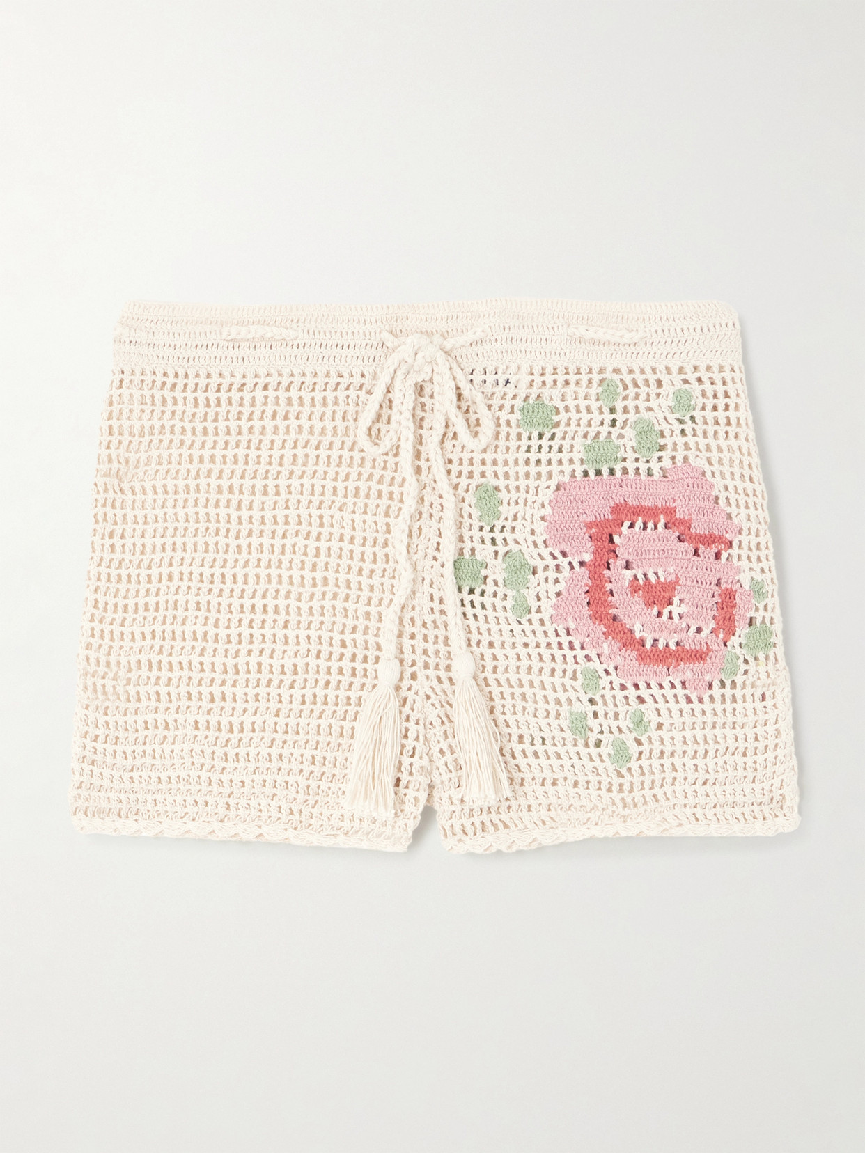 Alix Of Bohemia Salem Crocheted Cotton Shorts In Neutrals
