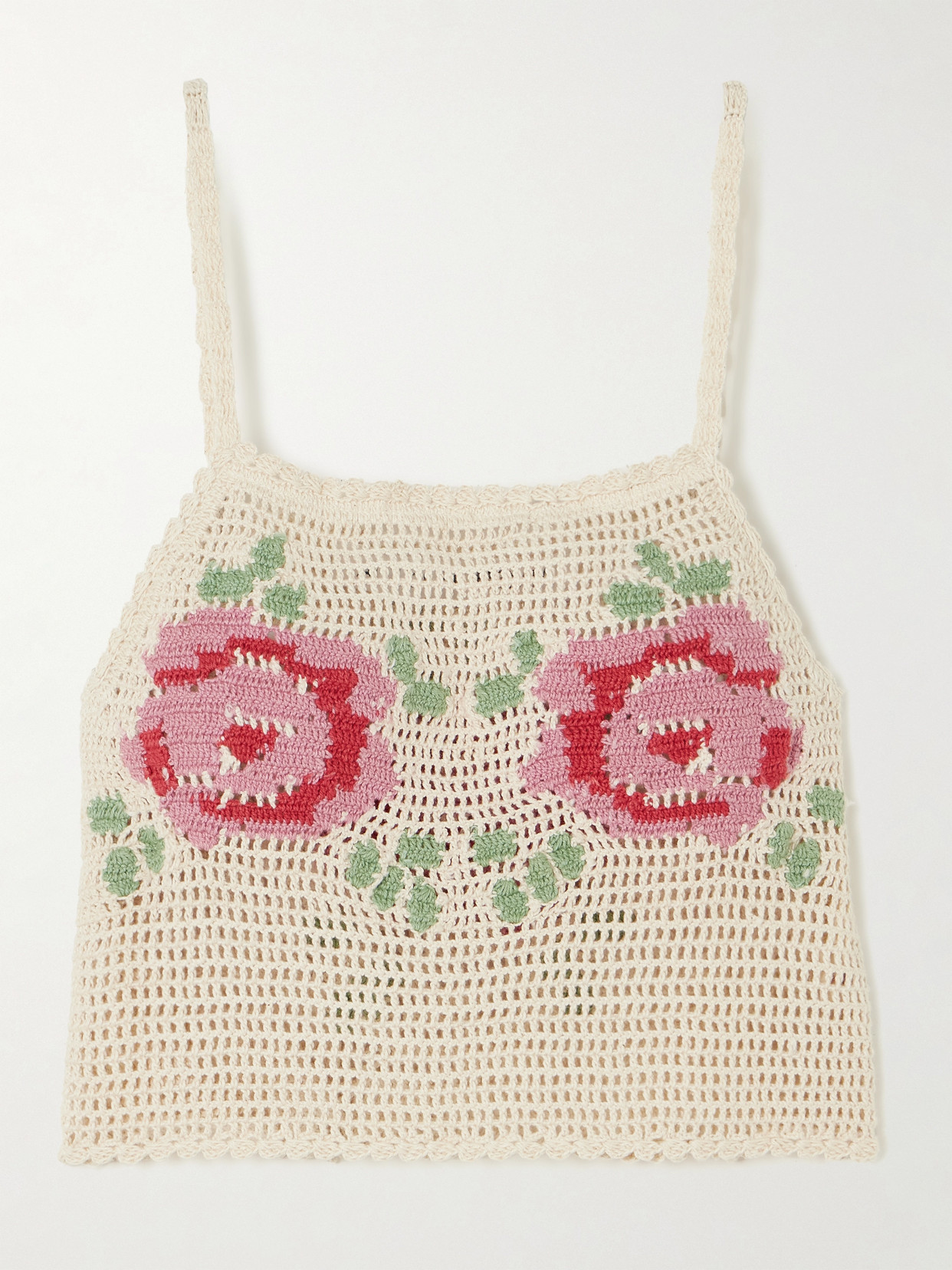 Alix Of Bohemia Elida Crocheted Cotton Top In Neutrals