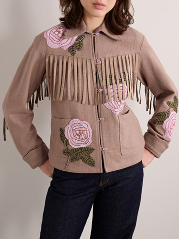 Alix Of Bohemia Jude fringed bead-embellished cotton-canvas jacket