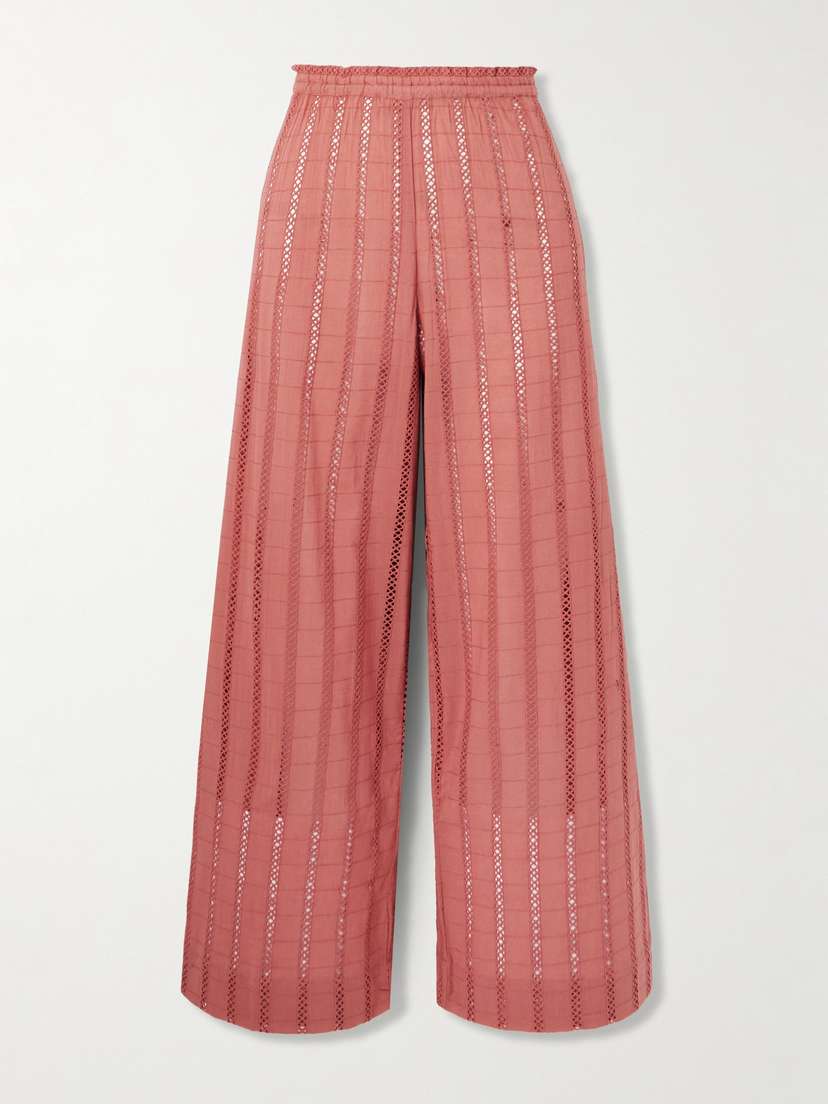 ALIX OF BOHEMIA Otto Rouge Embroidered Cotton Pants