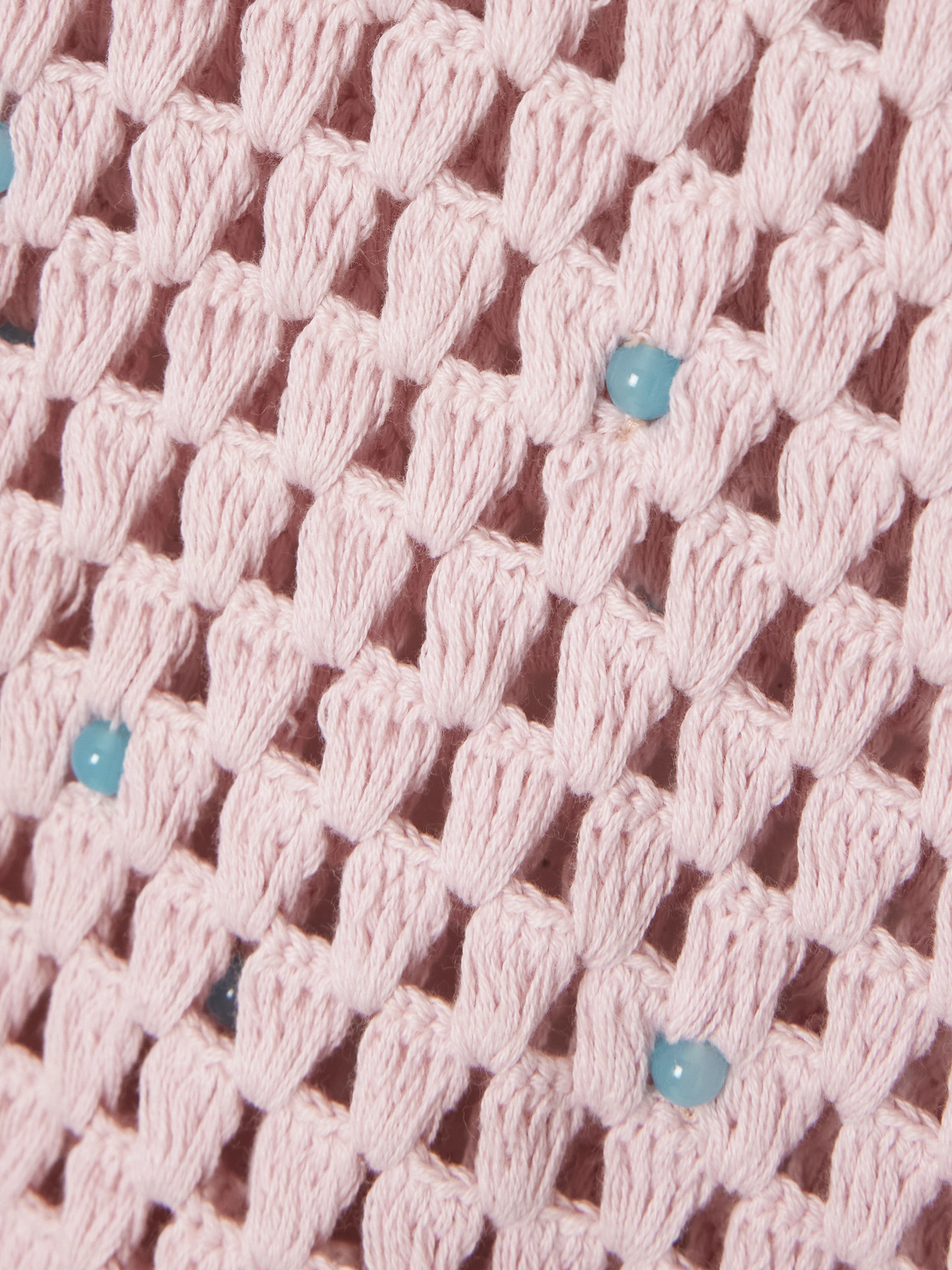 Alix Of Bohemia Nolan Embellished Crocheted Cotton Tunic In Pink