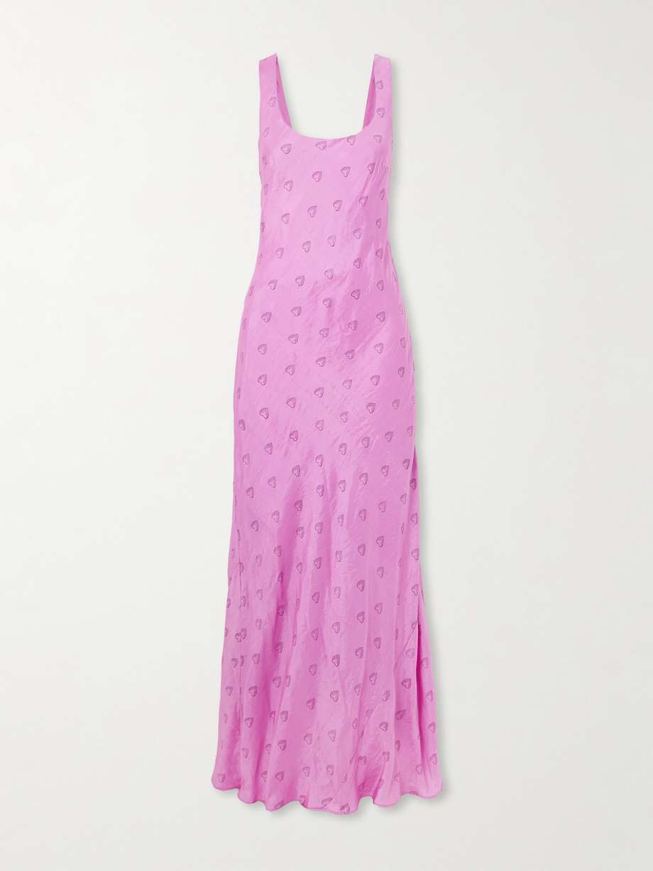 adele printed silk midi dress
