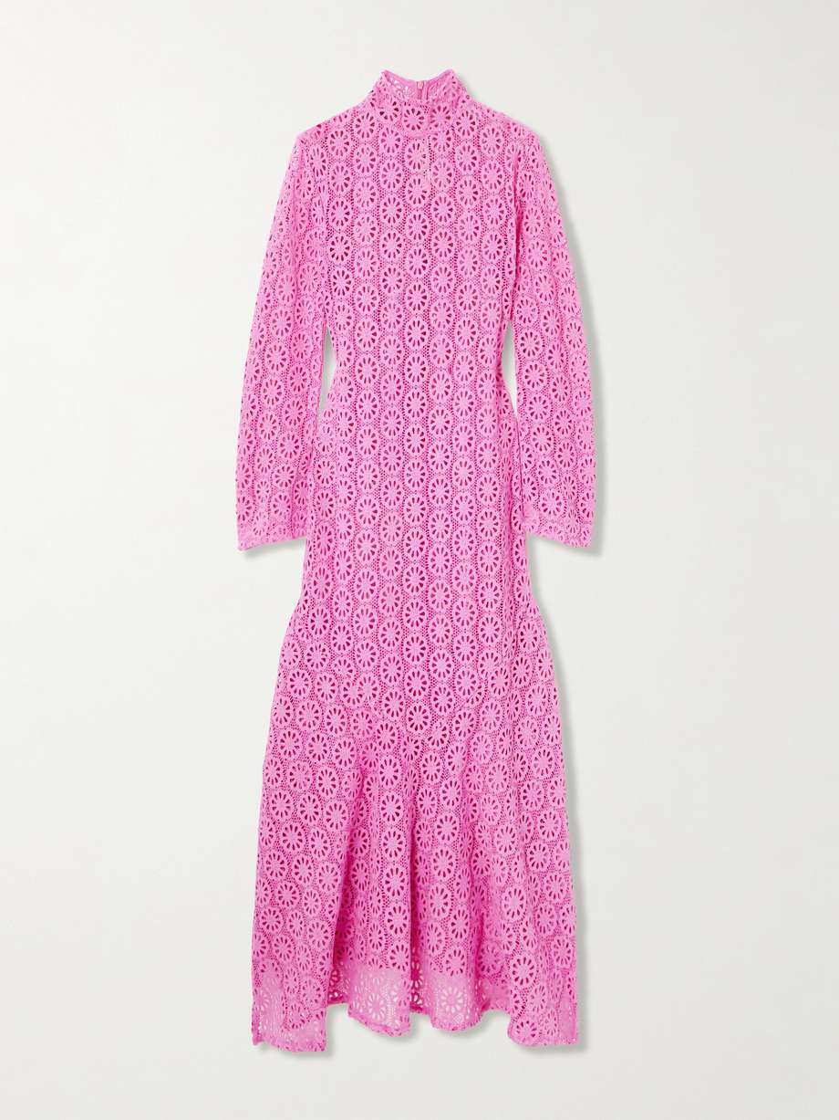 laila cotton-lace midi dress