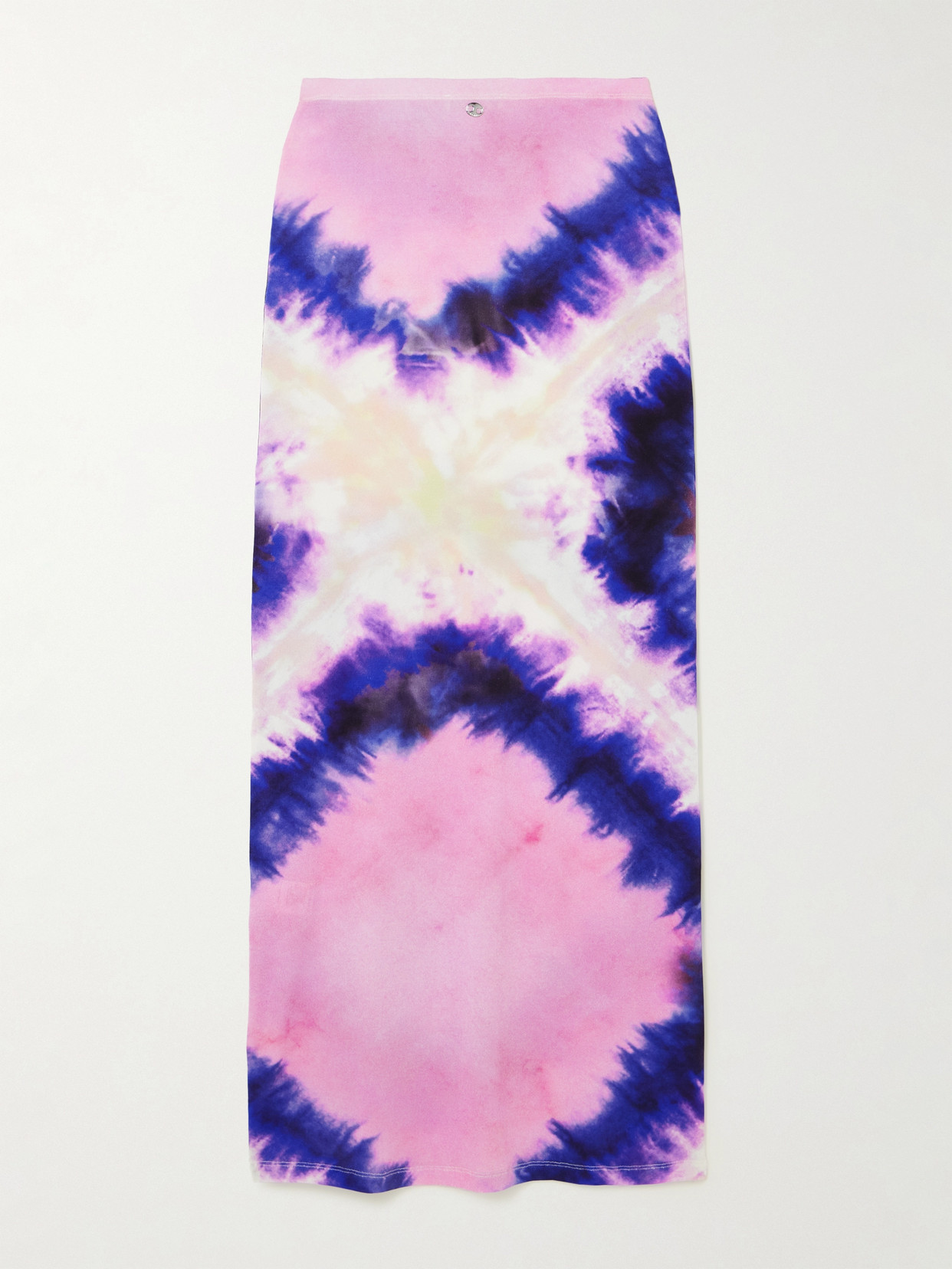 Shop Rabanne Tie-dyed Stretch-crepe Maxi Skirt In Pink
