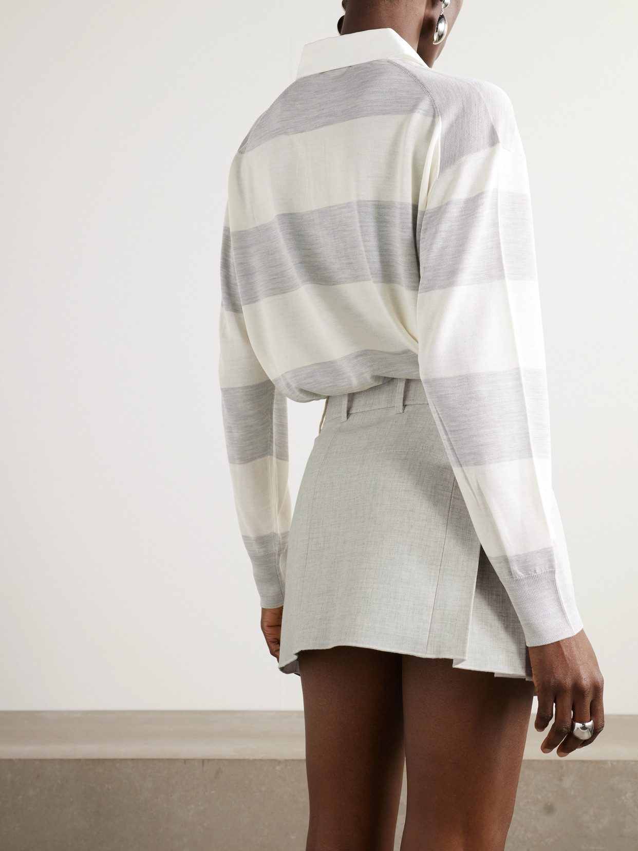 Pleated Cotton And Linen-Blend Mini