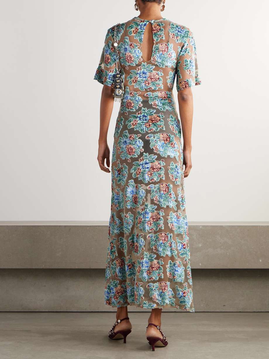 devoré jacquard-knit dress