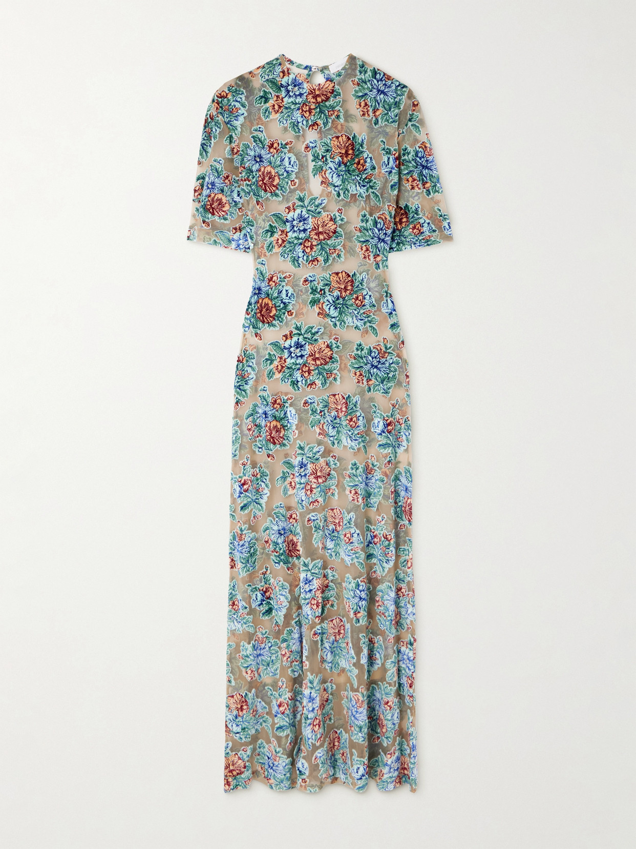 Rabanne Floral Maxi Dress In Green