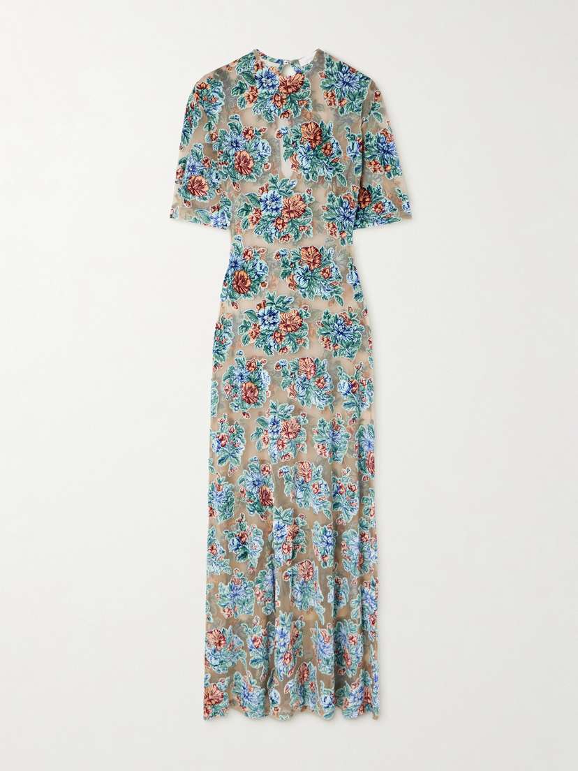 Rabanne Devoré Jacquard-knit Dress