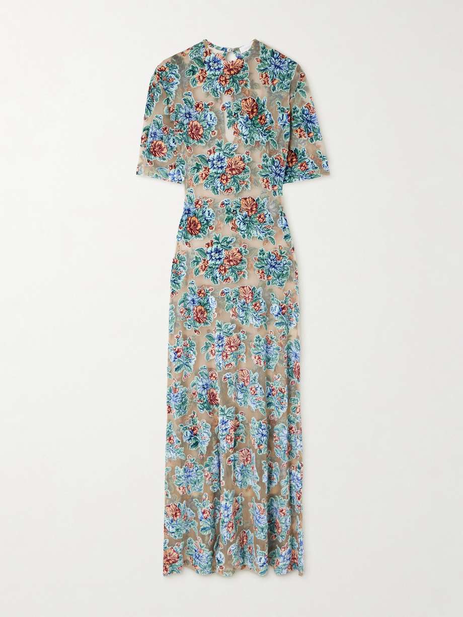 devoré jacquard-knit dress