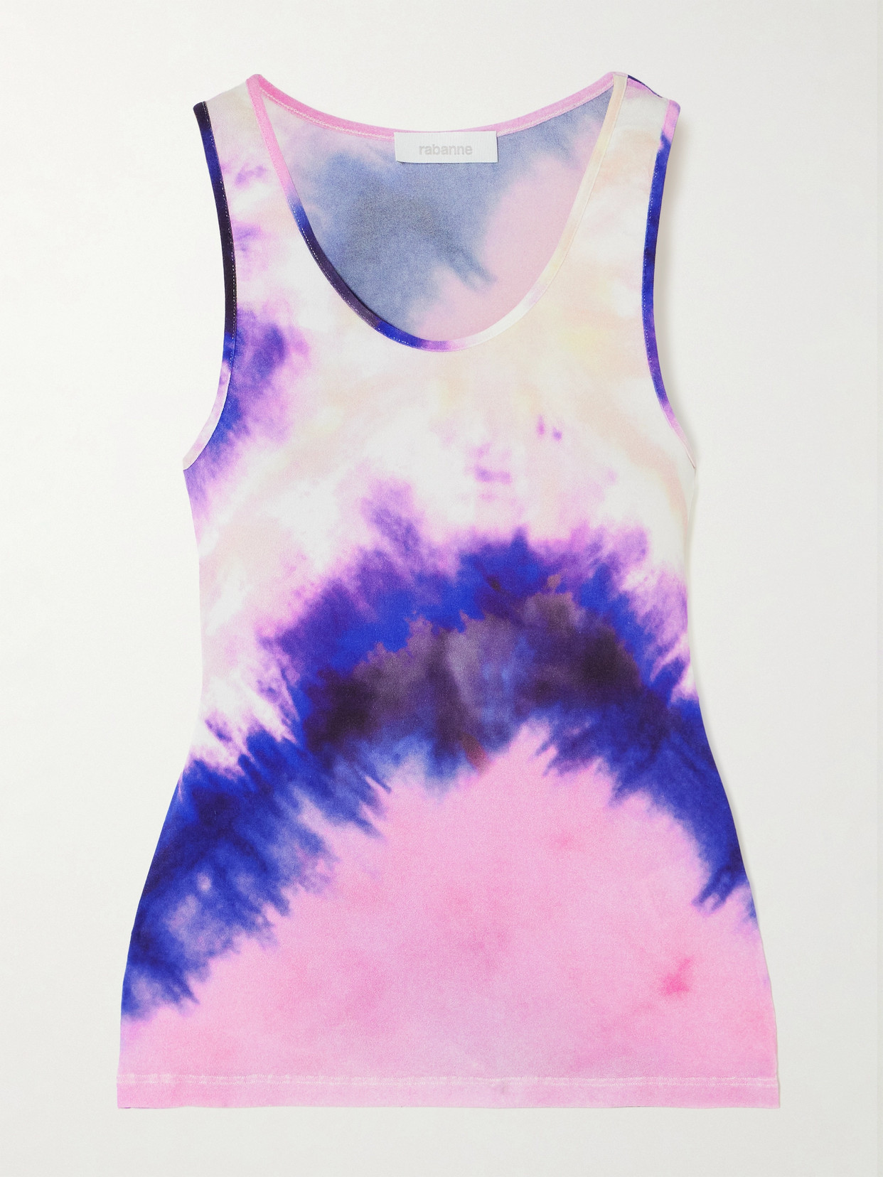 Rabanne Tie-dyed Stretch-crepe Tank In Pink