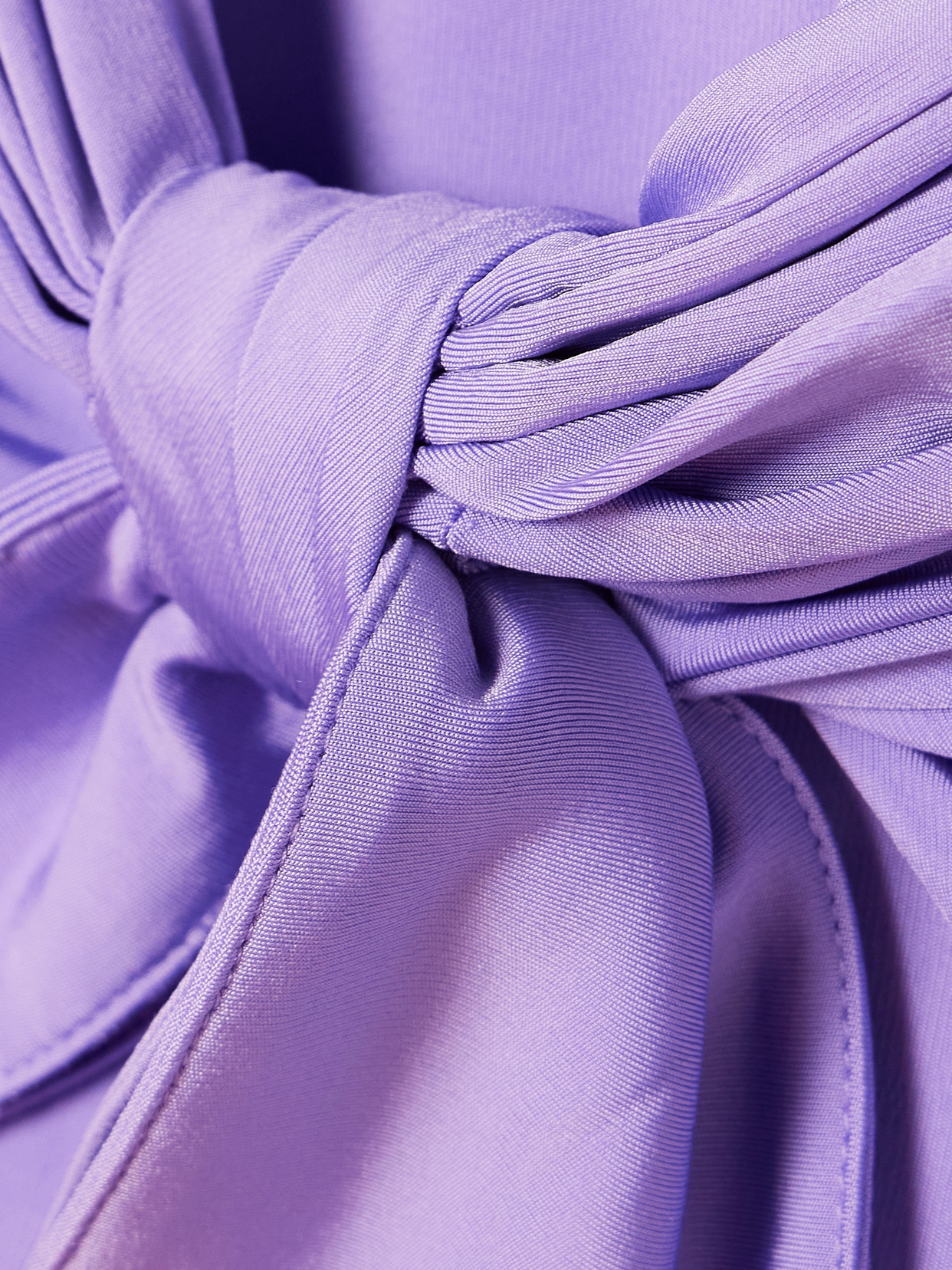 Shop Rabanne Knotted Gathered Stretch-jersey Maxi Skirt In Purple