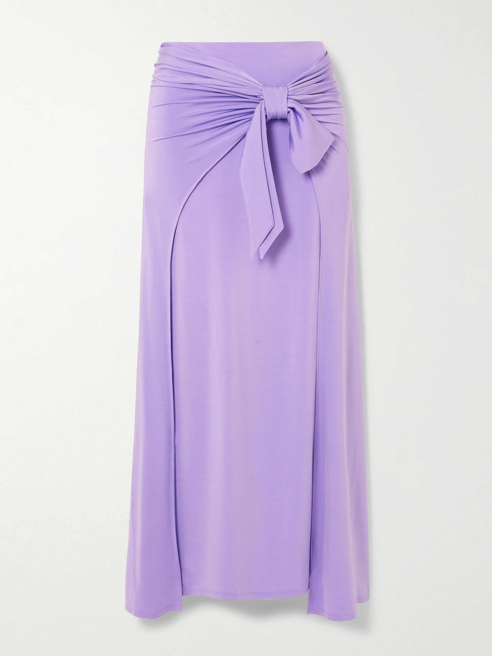 Rabanne Knotted gathered stretch-jersey maxi skirt